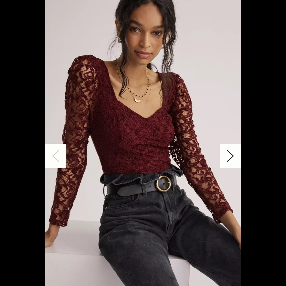Anthropologie sweetheart lace top